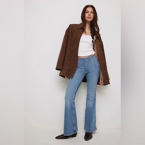 Free People We the Free Kiera Pull On Flare Denim Pants Bell Bottom High Rise